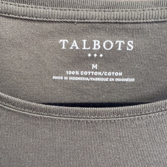 TALBOTS Cotton Long Sleeve Tee/ Olive Night - Picture 3 of 4
